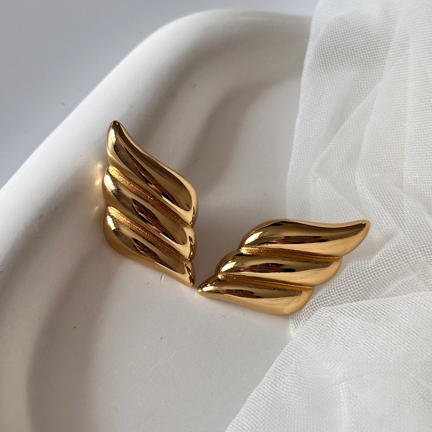 Wing shaped earrings