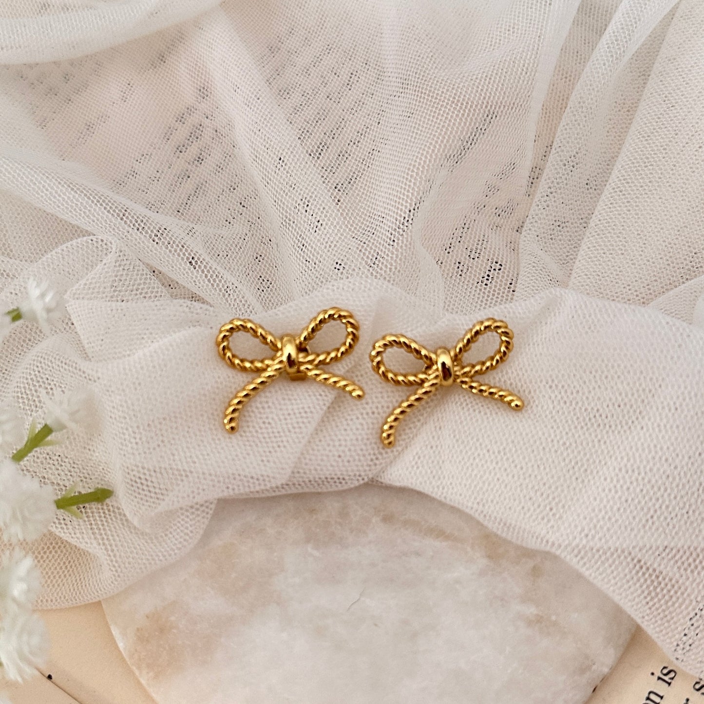 Rope bow earrings