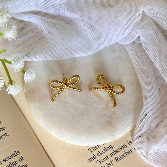 Rope bow earrings